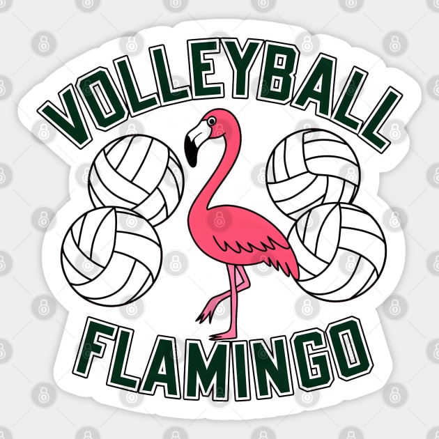 Volleyball Flamingo Funny Animal Sports Sticker by MakerMind8.2
